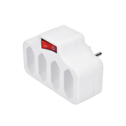 P84 Solight rozbočovač,  4 x 2,5A, biely, vypínač 8592718025205 - 1