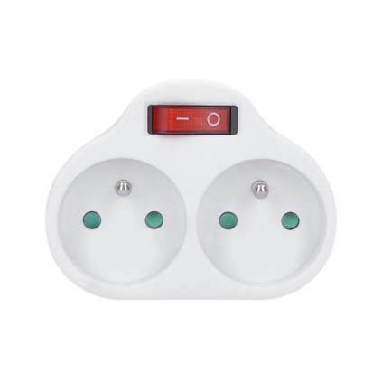 P97 Solight rozbočovač, 2x 10 A, biely, vypínač 8592718002947 - 1