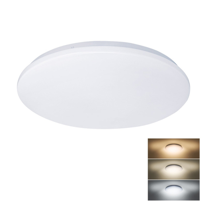 WO788 Solight LED stropné svietidlo PLAIN, 3CCT, 24W, 1920lm, 3000K, 4000K, 6000K, okrúhle, 38cm 8592718030575 - 1