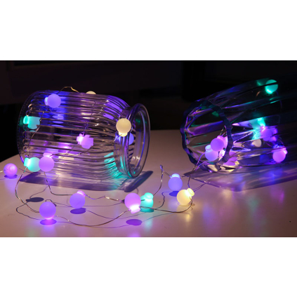 1V274 Solight LED vianočná reťaz farebné gule, 40x LED, 4m, 2x AA 8592718037291 - 1