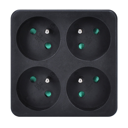 P108B Solight rozbočovač, 4 x 10A, čierny 8592718033163 - 1