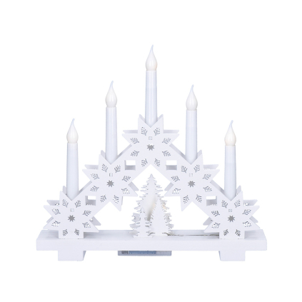 1V265 Solight LED vianočný svietnik s hviezdami, 30cm, 5x LED, 2x AA 8592718033989 - 1