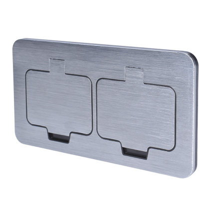 5B323 Solight vstavaná podlahová dvojzásuvka, IP55, okrúhle viečko 8592718036140 - 1