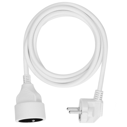 PS02 Solight predlžovací prívod - spojka, 1 zásuvka, 2m, 3 x 1mm2, biela 8595092107000 - 1