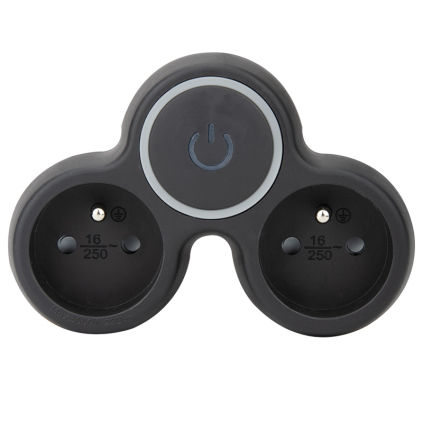 P105B Solight rozbočovač, 2x 10A, čierny, vypínač 8592718041281 - 1