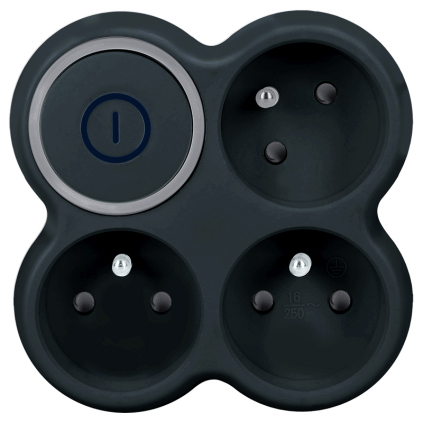 P106B Solight rozbočovač, 3x 15A, čierny, vypínač 8592718041298 - 1