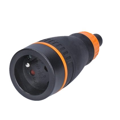 P68 Solight zásuvka do vlhka, priama, IP40, čierna-oranžová 8592718036881 - 1