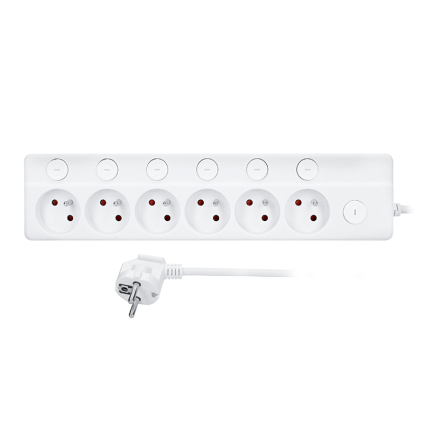 PP160 Solight predlžovací prívod 6 zásuviek, 2m, 3 x 1mm2, biely, 6+1 vypínač 8592718036423 - 1