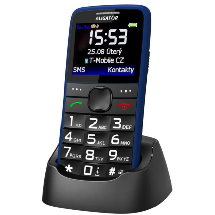 A675BE Aligátor A675 Senior modrý + stolná nabíjačka A675BE 8595181192436