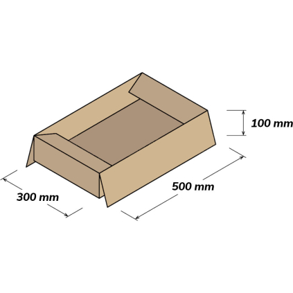 KKAR00540025 Kartónová krabica 3VVL klopová 500x300x100mm  - 
