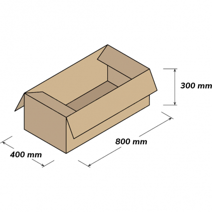Kartónová krabica 5VVL klopová 800x400x300mm