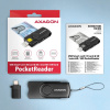 CRE-SMP2A AXAGON CRE-SMP2A, USB-A PocketReader 4-slotová čítačka čipových kariet (eCard) SD/microSD/SIM 8595247906953