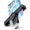 CRE-SMPA AXAGON CRE-SMPA, USB-A PocketReader čítačka kontaktných kariet Smart card, (eCitizen, eID klient) 8595247907844