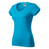 16244 Tričko dámske Fit V-neck tyrkysová - 