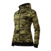 C2034 Mikina dámska Camo Zipper camouflage green - 