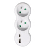 P100USBC Solight rozbočovač s USB A+C nabíjačkou, 2 x 10A, biely 8592718033132 - 2