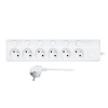 PP160 Solight predlžovací prívod 6 zásuviek, 2m, 3 x 1mm2, biely, 6+1 vypínač 8592718036423 - 1