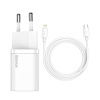 TZCCSUP-B02 Baseus Super SI sada adaptéra USB-C 20W a kábla USB-C na Lightning 1 m, biela 6953156230064