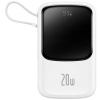 PPQD060002 Powerbank Baseus Qpow Pro 10000mAh, 20W, s káblom Lightning, biela 6932172620592
