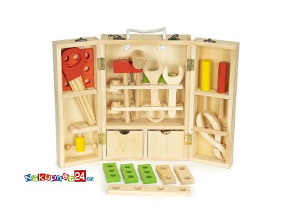 Dílenská sada dřevěného nářadí v krabici XXL ECOTOYS