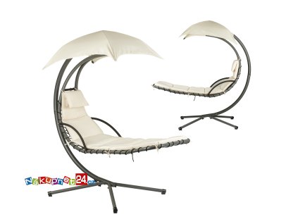 Zahradní houpačka lounger houpací křeslo závěsný koš béžová MultiGarden
