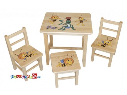 4089 detsky stul ze dreva se zidlickami maja vzor 31