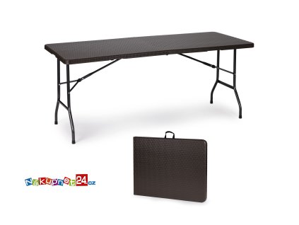 12802 zahradni banketovy stul skladaci 180 cm ratan modernhome