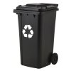 Plastová nádoba na odpad 240 l s kolečky – barevná (Barva Černá)