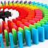 100 pieces domino game set 10 colours wooden building and original imaesuhvzqpnva69