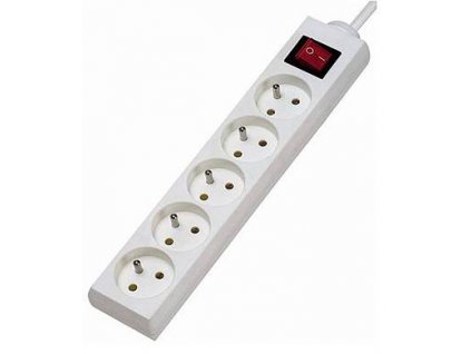 prodluzovaci kabel s vypinacem 5zasuvek 5m bily