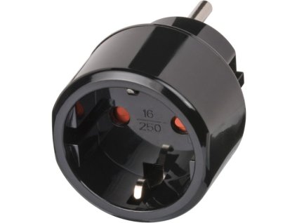Cestovní adaptér, ochranný kontakt, EUR=>USA, černá, Brennenstuhl 802914