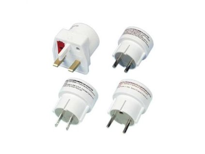 Cestovní set adaptérů 4x, ochranný kontakt, bílá, Vivanco  802110,00