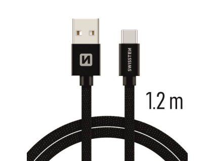 Kabel USB USB-C textilní 1 SWISSTEN SWISSTEN – černá