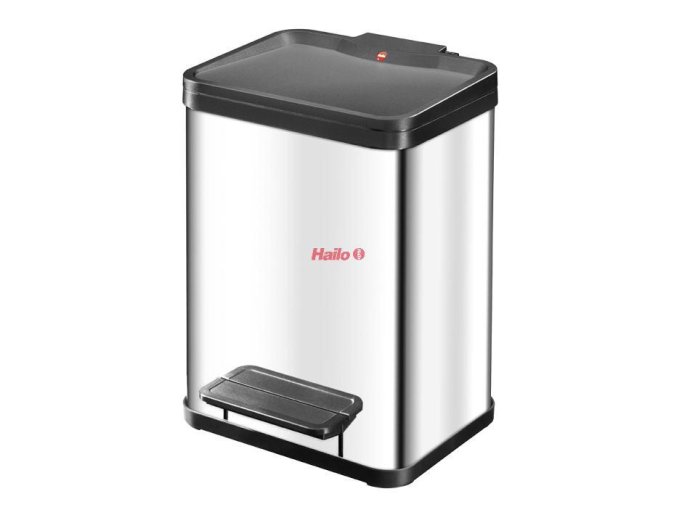 Koš na tříděný odpad nášlapný Hailo Öko duo Plus M 2x9 litrů nerez 6222000