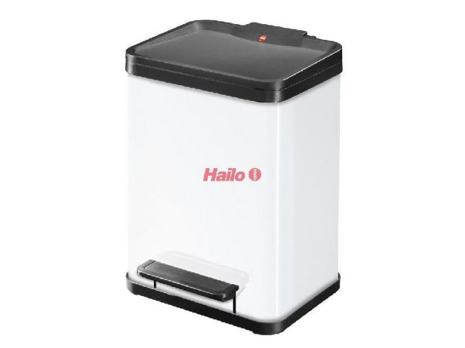 Koš na tříděný odpad nášlapný Hailo Öko duo Plus M 2x9 litrů bílý matný 6222300