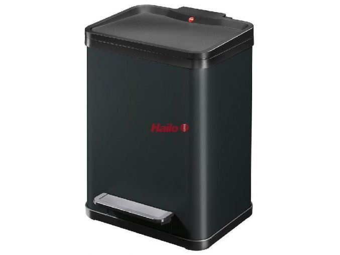 Koš na tříděný odpad nášlapný Hailo Öko duo Plus M 2x9 litrů černý matný 6222600