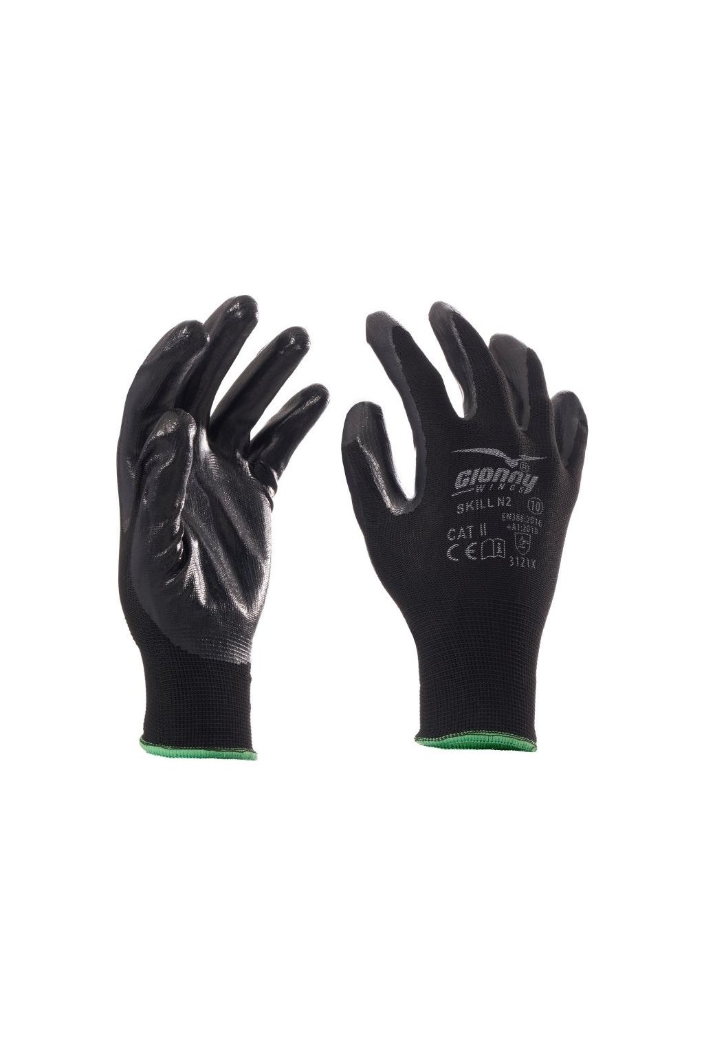Máčené rukavice, SKILL N2 (Barva ČERNÁ, Velikost 7)