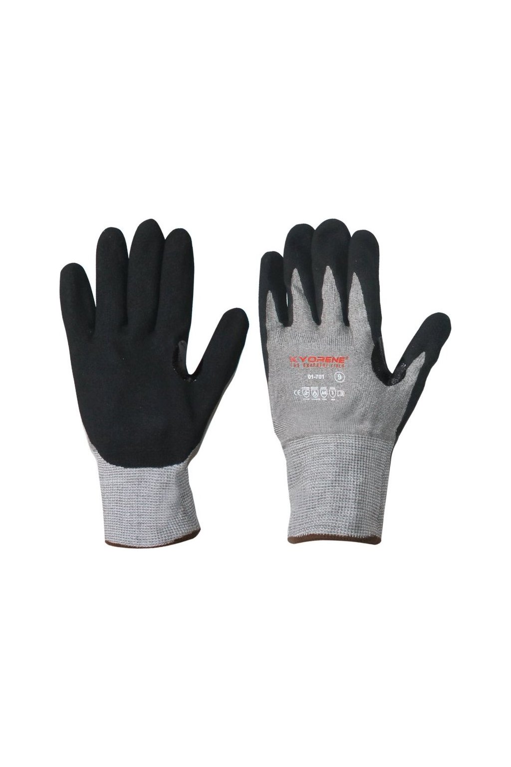 Protiřezné rukavice, 01-701 (Barva ŠEDÁ/ČERNÁ, Velikost 6)