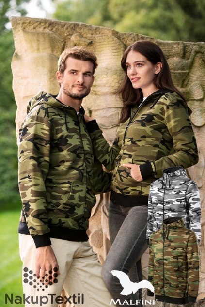 Camo Zipper C19 Mikina pánská (Velikost S, Barva 32-camouflage gray)