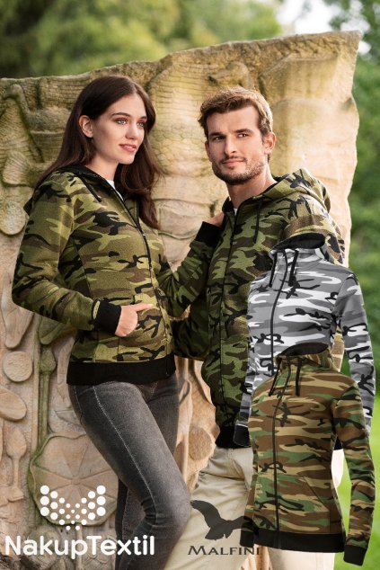 Camo Zipper C20 Mikina dámská (Velikost XS, Barva 32-camouflage gray)