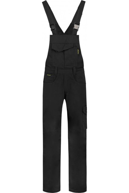 Dungaree Overall Industrial T66 Pracovní kalhoty s laclem unisex (Barva 01-černá, Velikost S)