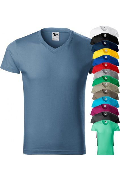 Slim Fit V-neck 146 Tričko pánské (Velikost S, Barva 00-Bílá)