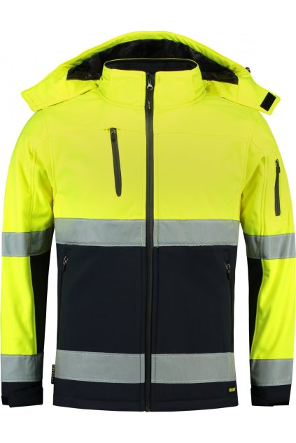 Bi-color EN ISO 20471 Softshell T52 Softshellová bunda unisex (Velikost M, Barva fluorescenční žlutá)