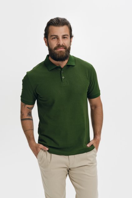 Cotton 212 Polokošile pánská (Velikost S, Barva 06-lahvově zelená)