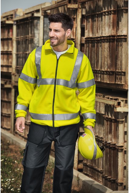 HV Fleece Jacket 5V1 Fleece unisex (Velikost M, Barva fluorescenční žlutá)