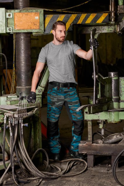 Vertex Camo W09 Pracovní kalhoty pánské (Velikost 56, Barva camouflage petrol)