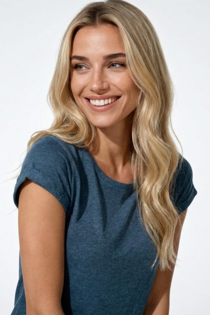 Malfini Fusion 164 – dámské tričko, volný střih, 160 g, polyester/bavlna (Velikost XS, Barva m1-černý melír)