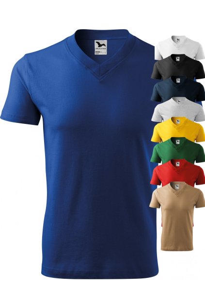 V-neck 102 Tričko unisex (Velikost S, Barva 06-lahvově zelená)