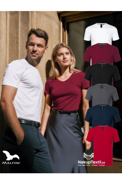 Action V-neck 700 Tričko pánské (Velikost S, Barva 86-garnet)