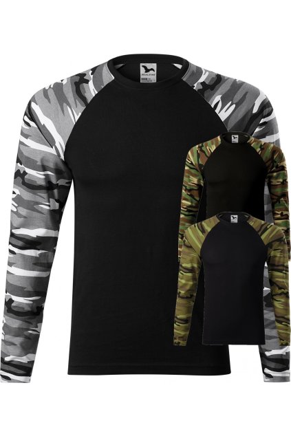 Camouflage LS 166 Triko unisex (Velikost XS, Barva 32-camouflage gray)